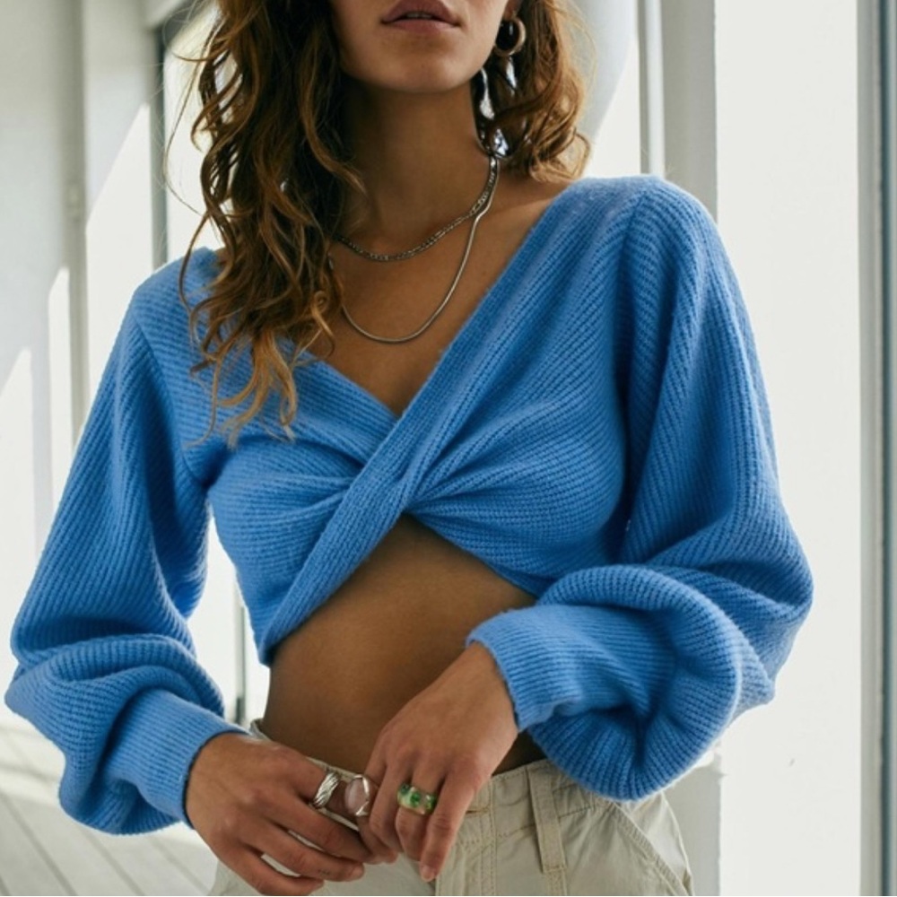 Urban Outfitters Blue Knit Crop Top